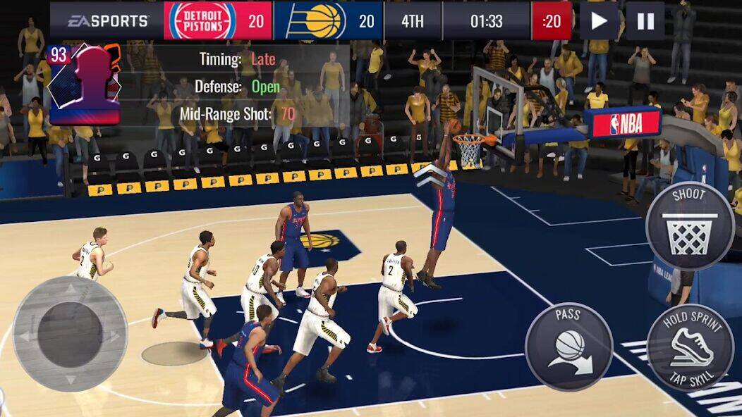 Скачать взломанную NBA LIVE: 勁爆美國職籃 [Много денег] MOD apk на Андроид