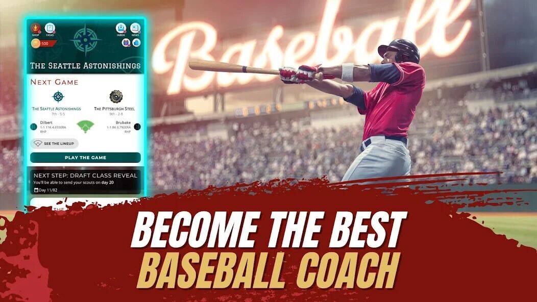 Скачать взломанную Astonishing Baseball Manager [Бесплатные покупки] MOD apk на Андроид