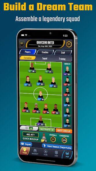 Скачать взломанную Ultimate Club Football Manager [Бесплатные покупки] MOD apk на Андроид