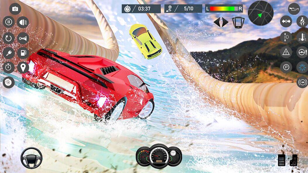 Скачать взломанную Water Slide Car Race games [Мод меню] MOD apk на Андроид