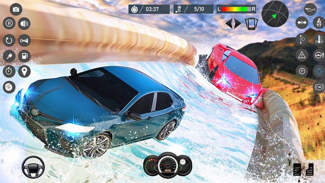 Скачать взломанную Water Slide Car Race games [Мод меню] MOD apk на Андроид