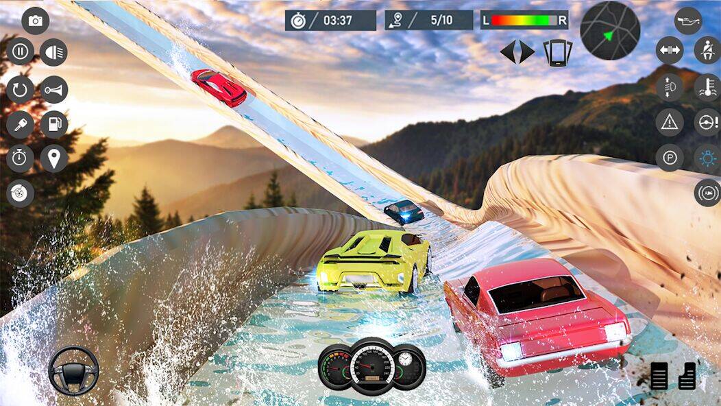 Скачать взломанную Water Slide Car Race games [Мод меню] MOD apk на Андроид