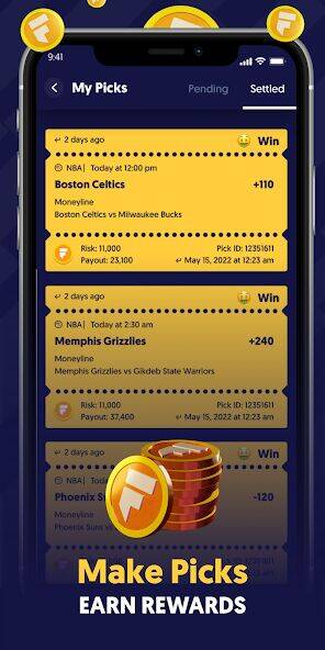 Скачать взломанную Fliff - Sports Picks [Много денег] MOD apk на Андроид