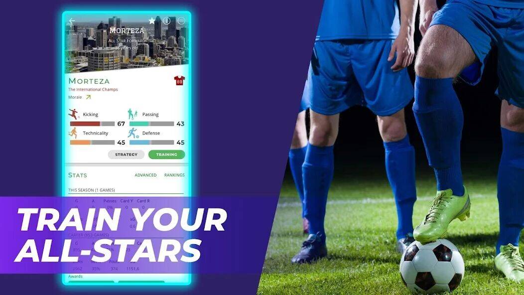 Скачать взломанную Astonishing Eleven Football [Много денег] MOD apk на Андроид