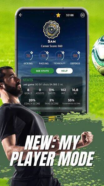 Скачать взломанную Astonishing Eleven Football [Много денег] MOD apk на Андроид