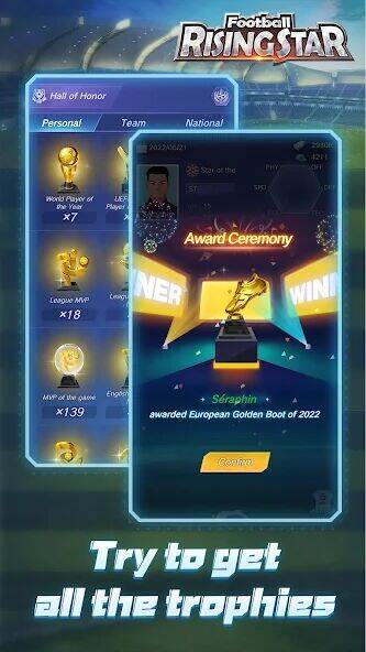 Скачать взломанную Football Rising Star [Много денег] MOD apk на Андроид