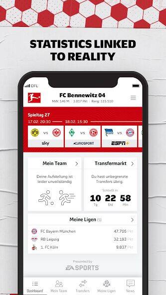 Скачать взломанную Bundesliga Fantasy Manager [Мод меню] MOD apk на Андроид