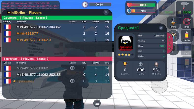 Скачать взломанную MiniStrike [Много денег] MOD apk на Андроид