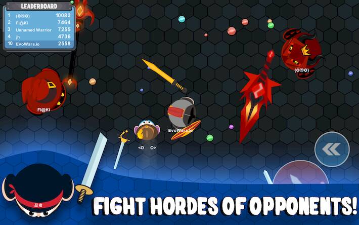 Скачать взломанную EvoWars.io [Бесплатные покупки] MOD apk на Андроид