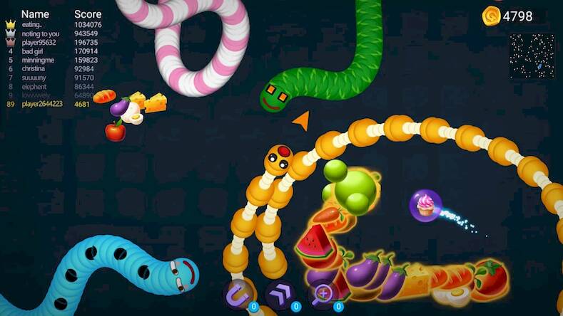 Скачать взломанную Змейка.io: червяки зона [Много денег] MOD apk на Андроид