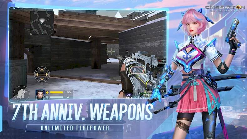 Скачать взломанную Crisis Action: 7th Anniversary [Бесплатные покупки] MOD apk на Андроид