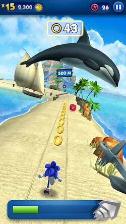 Скачать взломанную Sonic Prime Dash [Бесплатные покупки] MOD apk на Андроид