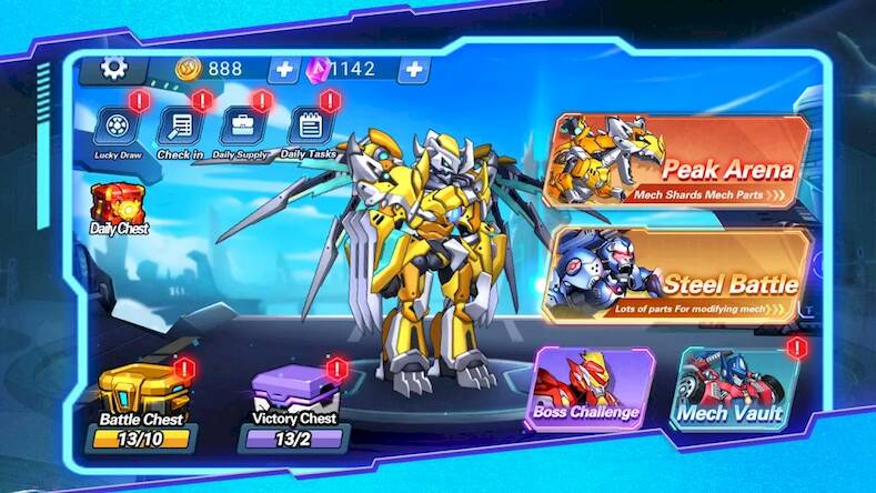 Скачать взломанную Mecha Storm: Robot Battle Game [Много монет] MOD apk на Андроид