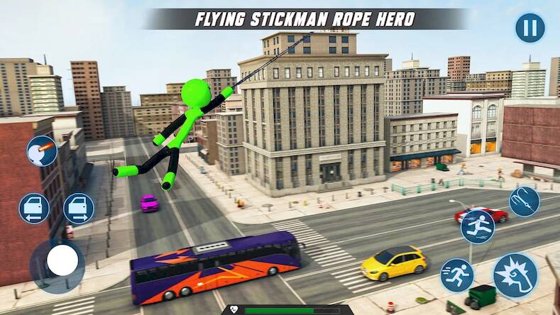 Скачать взломанную Spider Hero Stickman Rope Hero [Много денег] MOD apk на Андроид