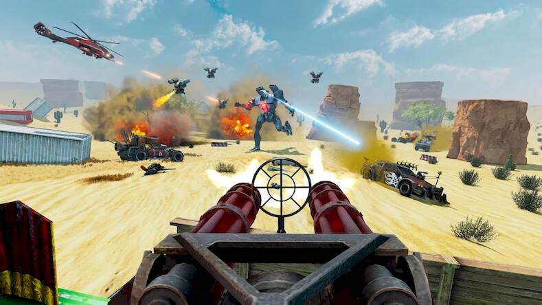 Скачать взломанную Desert Gunner Machine Gun Game [Бесплатные покупки] MOD apk на Андроид