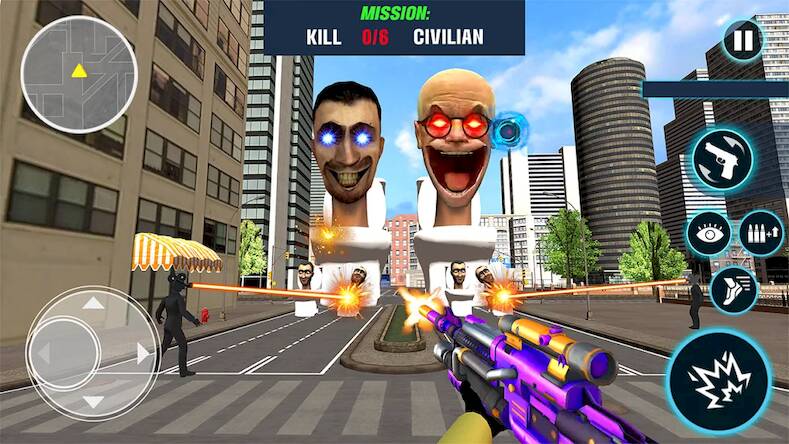 Скачать взломанную Toilet Shooter FPS: Mafia City [Много денег] MOD apk на Андроид