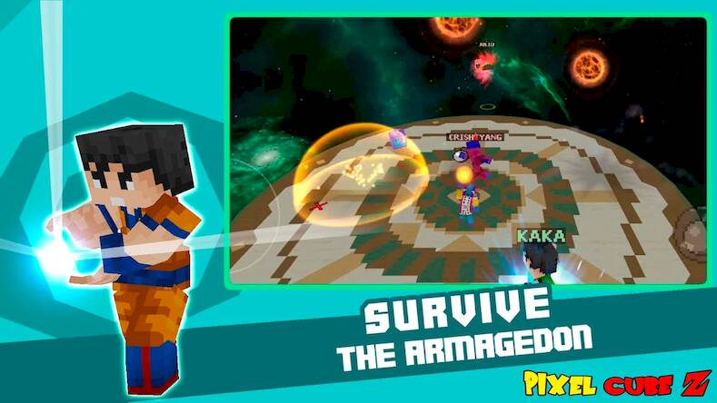 Скачать взломанную Pixel Cube Z Super Warriors [Много монет] MOD apk на Андроид