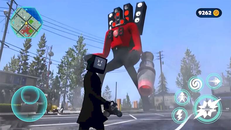 Скачать взломанную Kamera vs Skibydy: Grand City [Много денег] MOD apk на Андроид