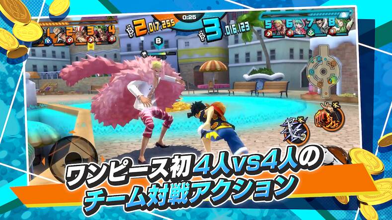 Скачать взломанную ONE PIECE バウンティラッシュ - アクションゲーム [Бесплатные покупки] MOD apk на Андроид