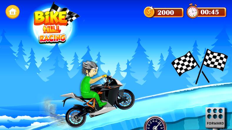 Скачать взломанную Bike Hill Racing - Bike Game [Бесплатные покупки] MOD apk на Андроид