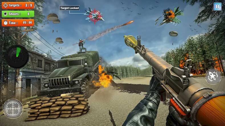 Скачать взломанную Jet Planes Shooting Game [Бесплатные покупки] MOD apk на Андроид