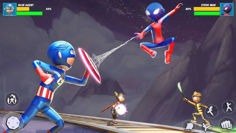 Скачать взломанную Stickman Fighter: Karate Games [Бесплатные покупки] MOD apk на Андроид