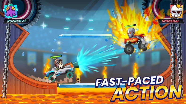 Скачать взломанную Smash Stars: Epic Car Battles! [Бесплатные покупки] MOD apk на Андроид