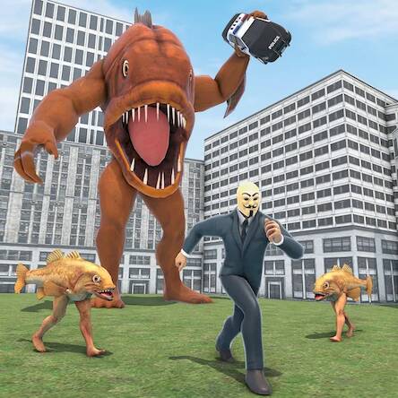 Скачать взломанную Fish Head Gang Crime Rope Game [Бесплатные покупки] MOD apk на Андроид