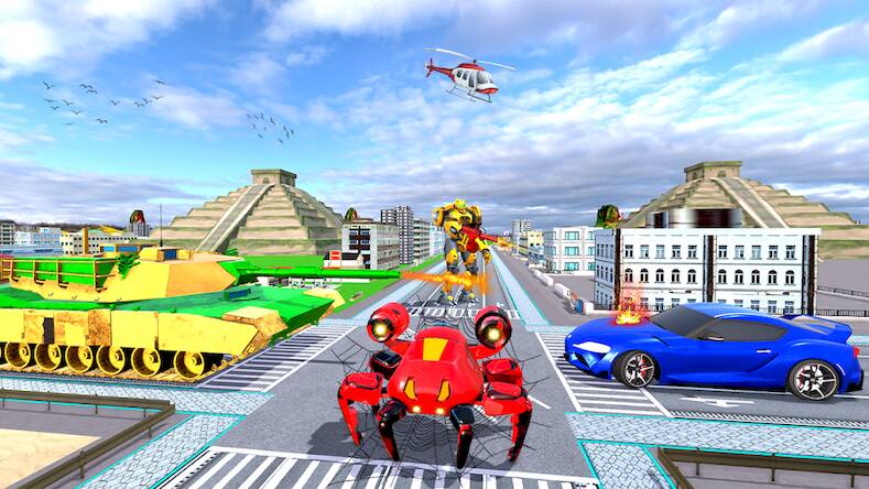 Скачать взломанную Spider Robots Transformer 3D [Много монет] MOD apk на Андроид