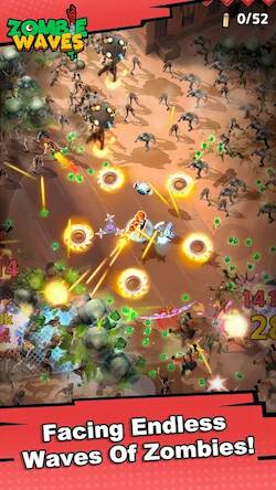 Скачать взломанную Zombie Waves [Много монет] MOD apk на Андроид