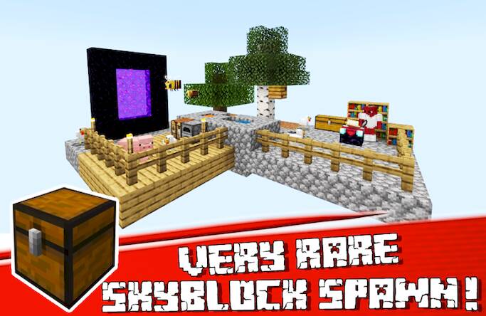 Скачать взломанную Skyblock mod MineCraft [Много денег] MOD apk на Андроид