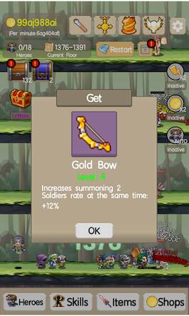Скачать взломанную Idle Tower:Endless Heroes [Много денег] MOD apk на Андроид