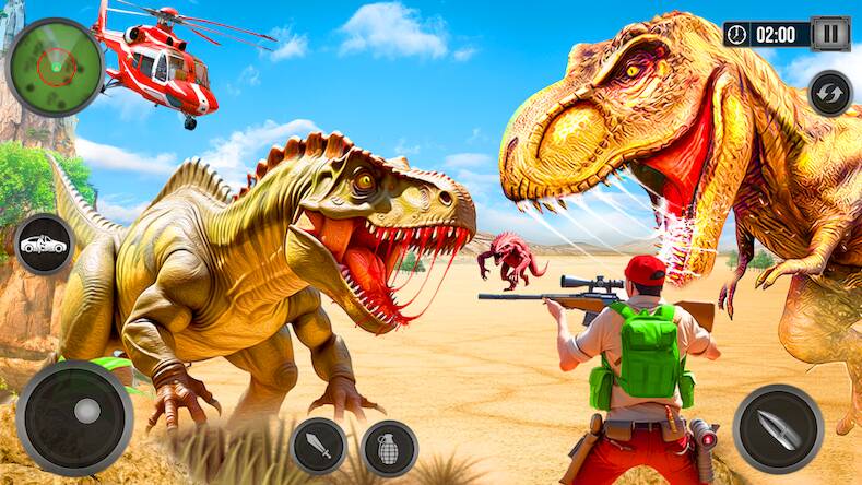 Скачать взломанную Wild Dino Hunter 3D Gun Games [Много монет] MOD apk на Андроид
