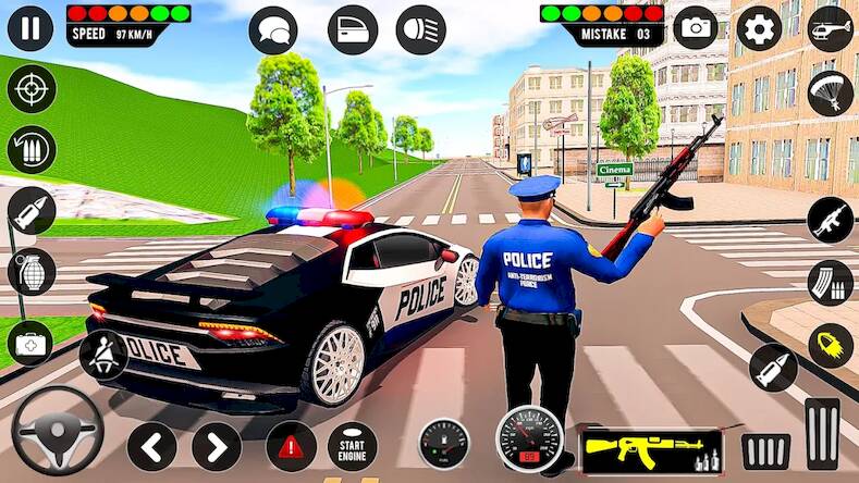Скачать взломанную Полиция Автомобиль Игры [Много монет] MOD apk на Андроид