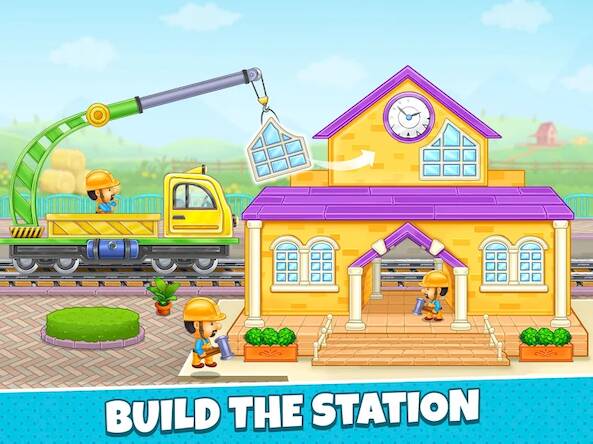 Скачать взломанную Дети Поезд Игра Строить [Много денег] MOD apk на Андроид