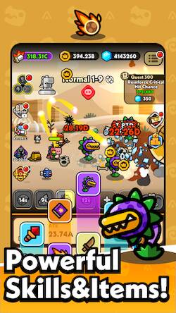 Скачать взломанную Hero Dino: Idle RPG [Много монет] MOD apk на Андроид