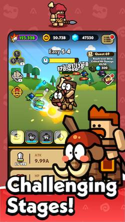 Скачать взломанную Hero Dino: Idle RPG [Много монет] MOD apk на Андроид