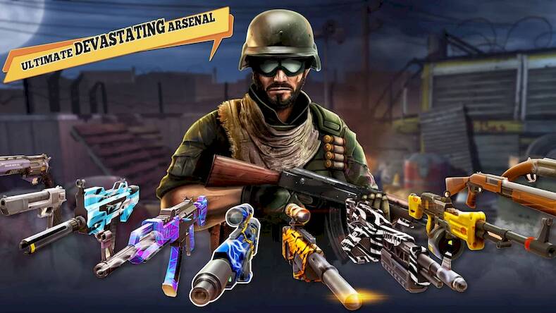 Скачать взломанную FPS Commando Game - BattleOps [Много монет] MOD apk на Андроид