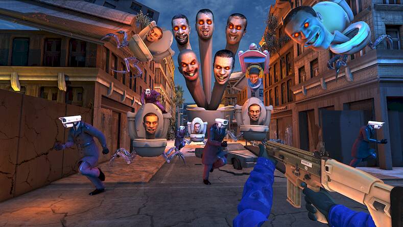 Скачать взломанную стрелялки в туалете fps [Много монет] MOD apk на Андроид