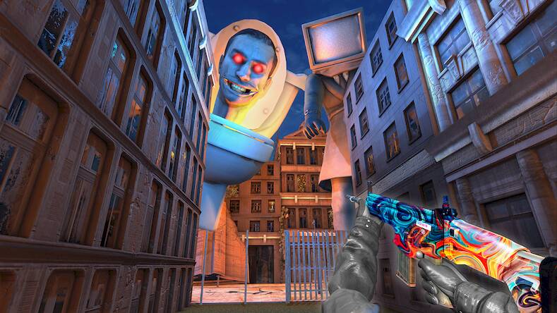 Скачать взломанную стрелялки в туалете fps [Много монет] MOD apk на Андроид