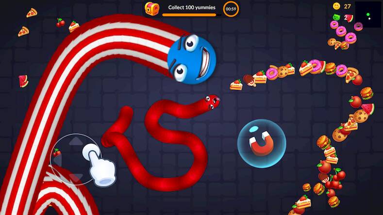 Скачать взломанную Snake vs Worms: Fun .io Zone [Бесплатные покупки] MOD apk на Андроид