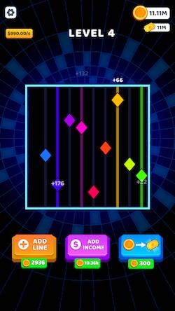 Скачать взломанную Bouncing Rainbow: Calm Clicker [Много монет] MOD apk на Андроид