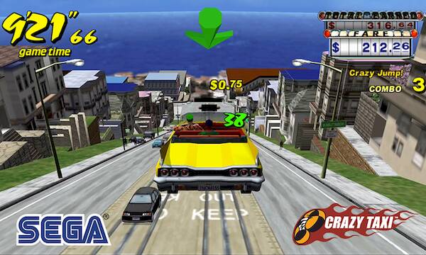 Скачать взломанную Crazy Taxi Classic [Много монет] MOD apk на Андроид