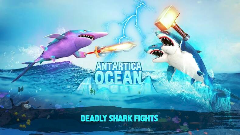 Скачать взломанную Double Head Shark Attack PVP [Много монет] MOD apk на Андроид