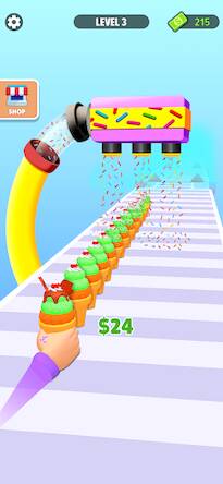 Скачать взломанную Ice Cream Stack Games Runner [Бесплатные покупки] MOD apk на Андроид