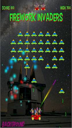 Скачать взломанную Firework Invaders [Бесплатные покупки] MOD apk на Андроид