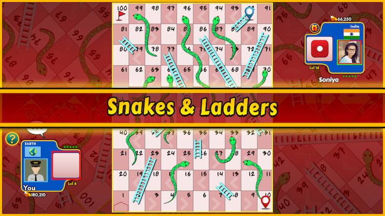 Скачать взломанную Snakes and Ladders King [Много монет] MOD apk на Андроид