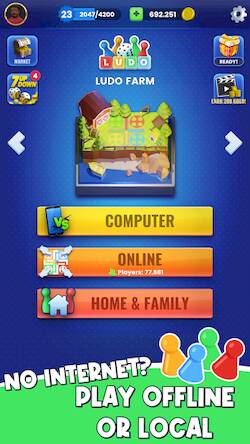 Скачать взломанную Ludo - Offline Board Game [Мод меню] MOD apk на Андроид