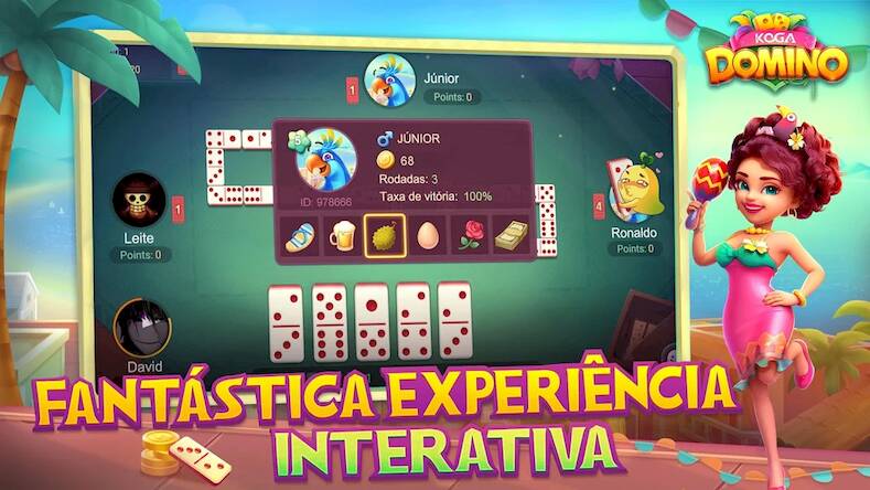 Скачать взломанную KOGA Domino-Clássico de Dominó [Много монет] MOD apk на Андроид