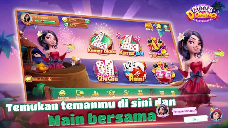 Скачать взломанную Funny Domino:Gaple QiuQiu [Много монет] MOD apk на Андроид